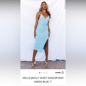 HELLO MOLLY QUIET DANCER MIDI DRESS BLUE